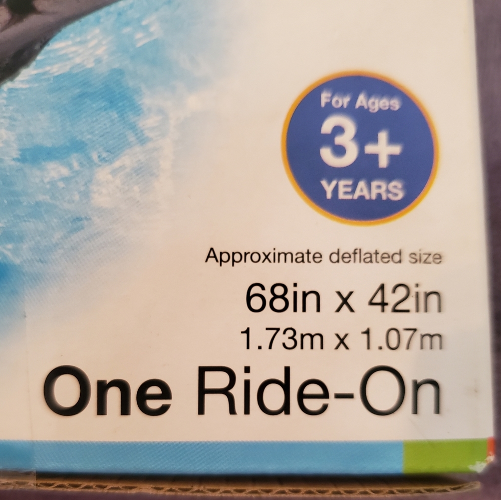 NWT Great White Shark Ride-On Inflatable Pool Float UNOPENED! - Picture 3 of 4
